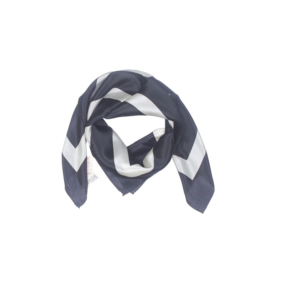 Vera Neumann VTG Silk Scarf Color-blocked Geometric Print Stripe Bag Tie Blk Wht